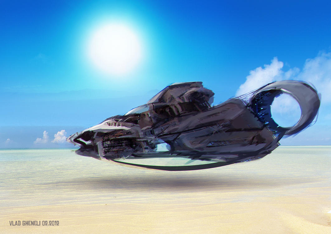 Future hover craft with rapid fire plasma cannons.