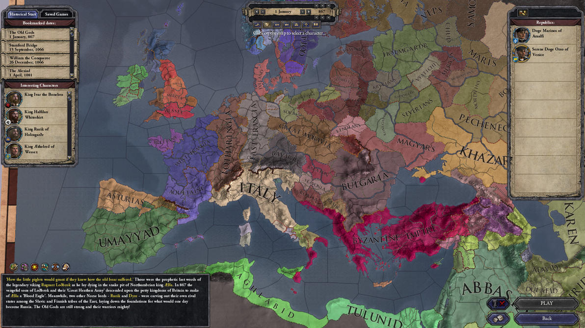 Map of Europe: 867 CE (From Crusader Kings II) by Saganmaineiac on ...
