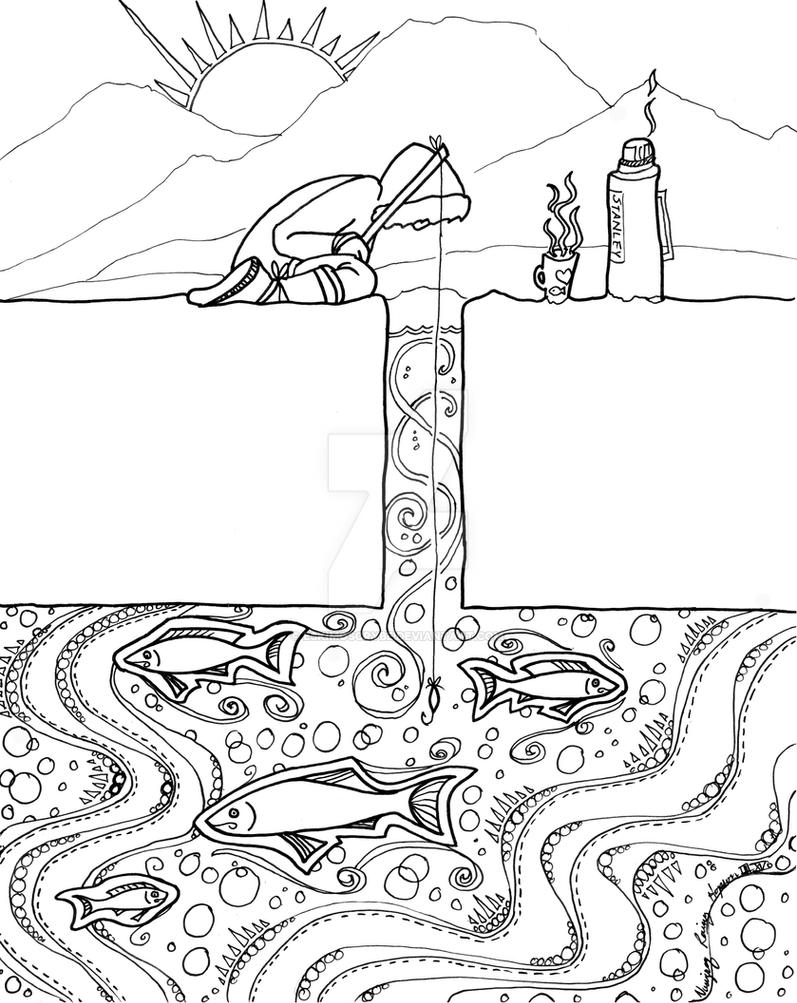 ice fishing coloring pages - photo #9