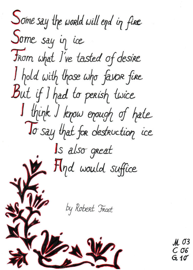 Fire and ice poem thesis