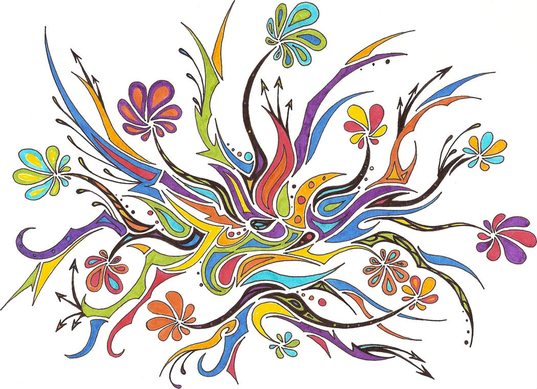 Multicolored Flowers by Dessins-Fantastiques on DeviantArt